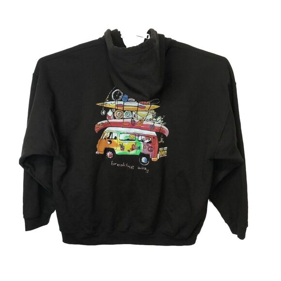 Gildan Heavy‎ Blend Unisex Hoodie Jacket Brown Size 2XL Graphic Breaking Away - Picture 2 of 12